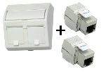 Plastron 45x45 quip de deux embases RJ45